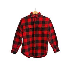 Ruth Douglas Button Down Plaid Flannel Shirt Jacket Womens Small Red Vintage
